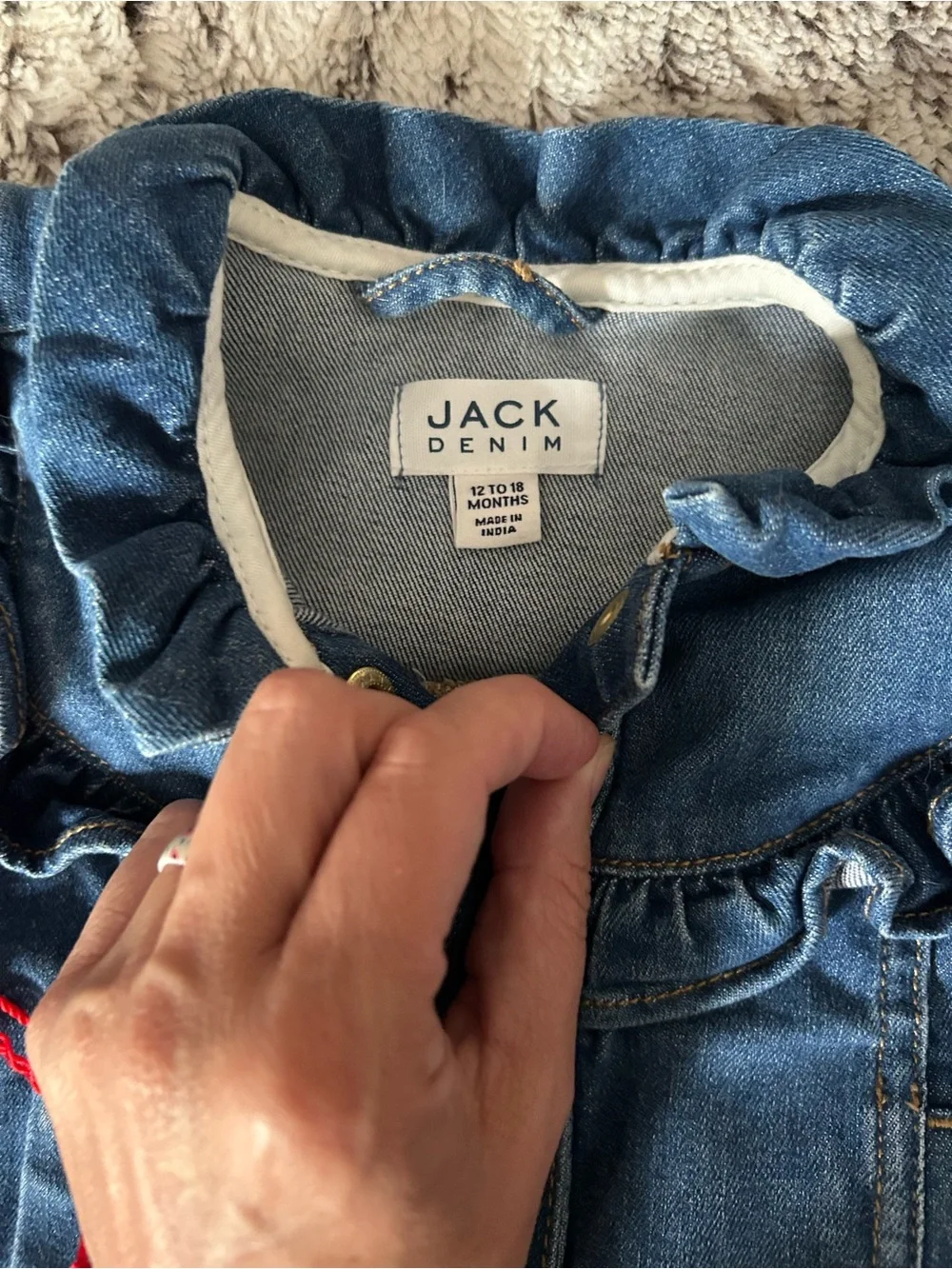 Janie & Jack DenimToddler Ruffle Jean Jacket 12-18 MOS